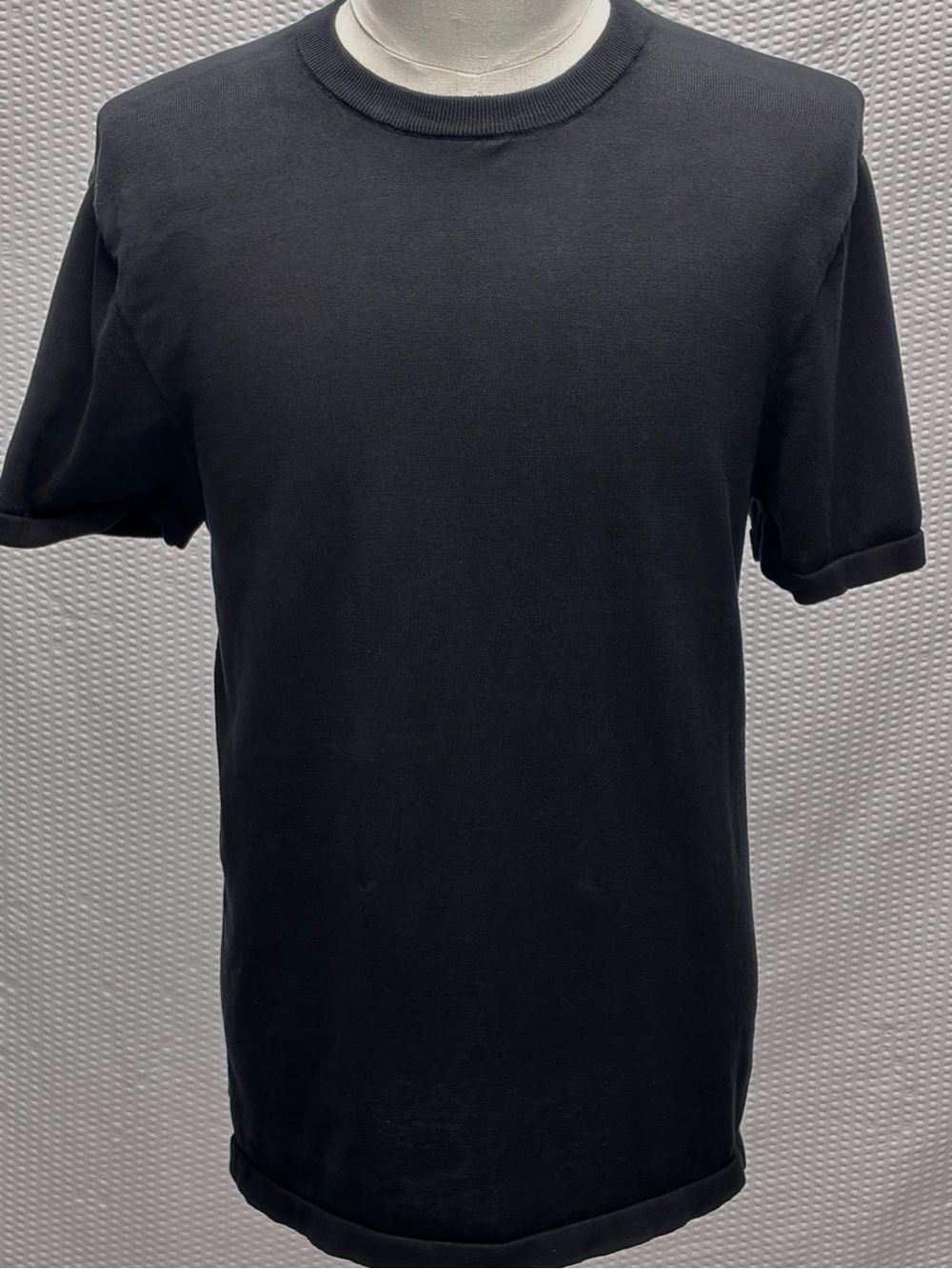 Porter & Ash Knit Sweater Mens XL Black 100% Cotton Short Sleeve Lightweight